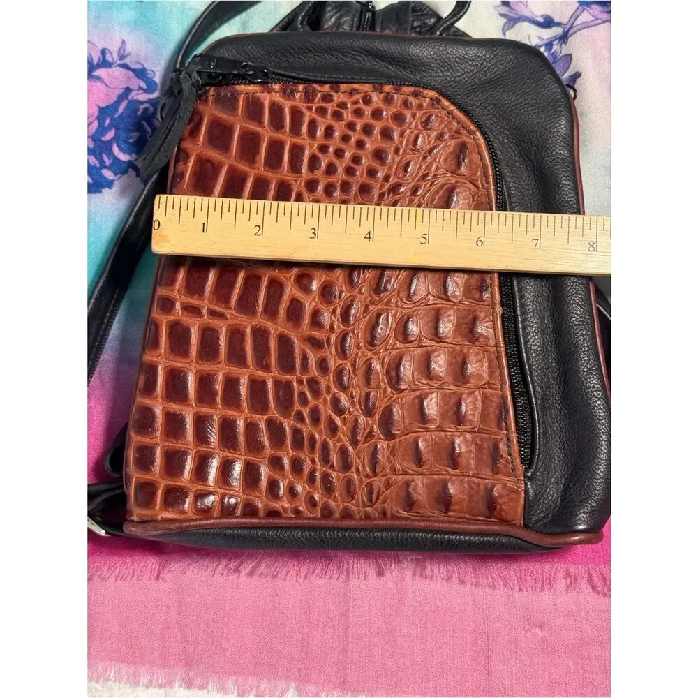 Artisan Lefty Leather CCW Sling/Backpack - Brahmin Croc Detail - Heavy Duty NEW
